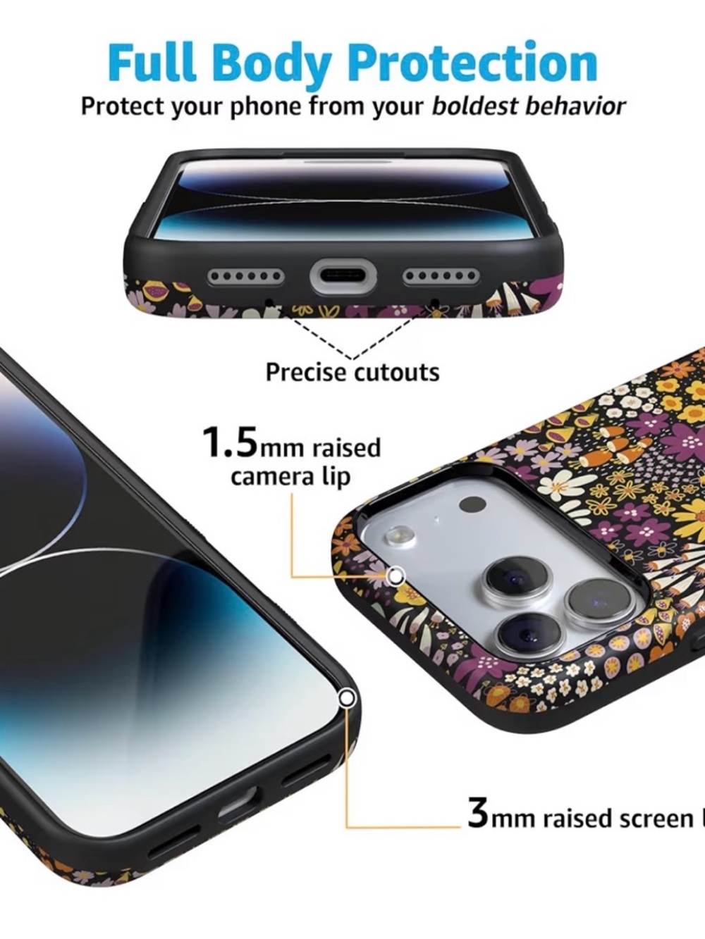 Casely iPhone 17 Pro Case - Falling for You Plum Floral Compatible with MagSafe - Picture 4 of 5